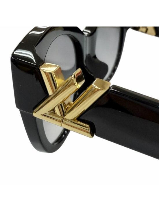 Louis Vuitton Sunglasses LV Round Eyewear Black Gold 54 main image 8